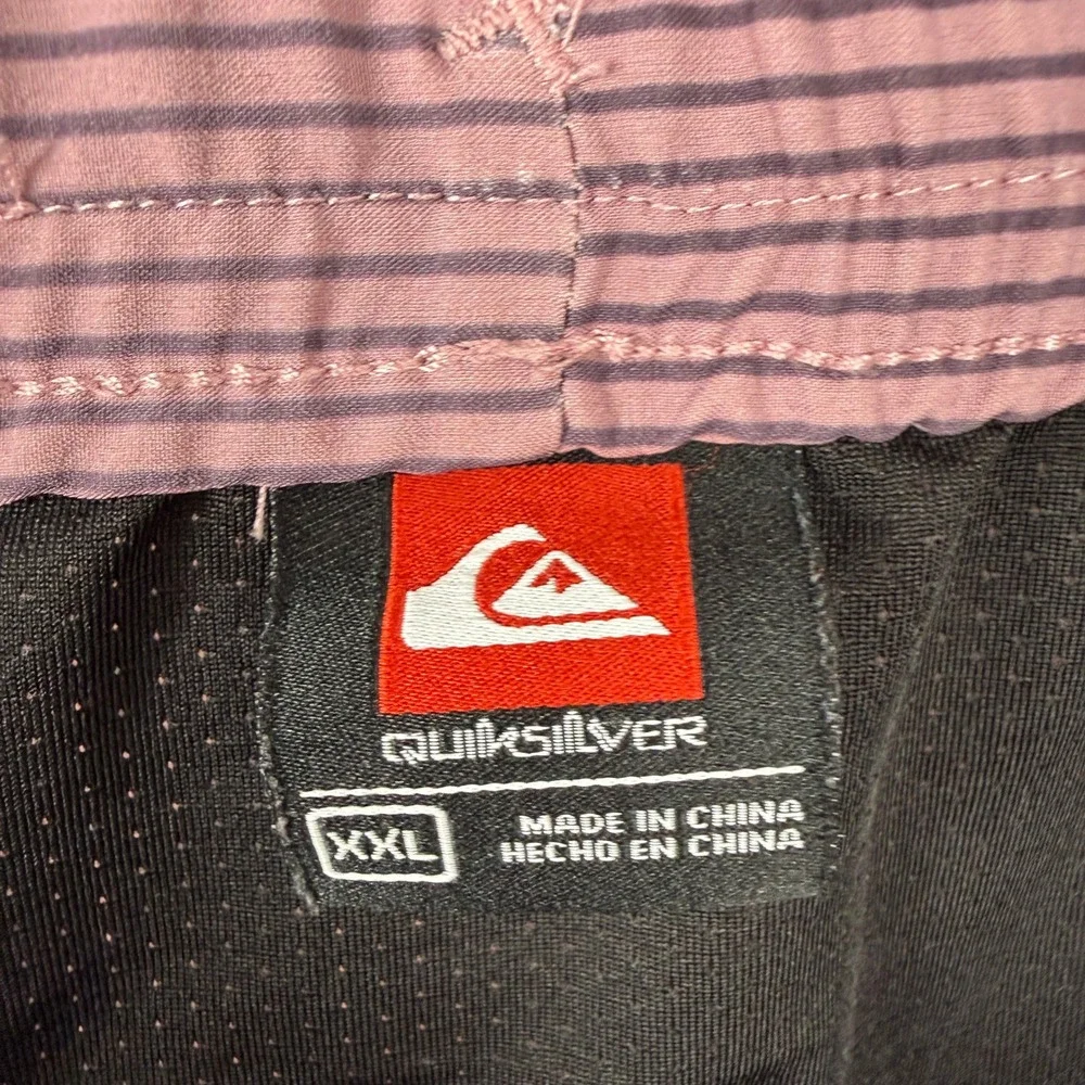 Quiksilver Mens XXL Board Shorts Purple Striped‎ Ombre Lined Swim Trunks
